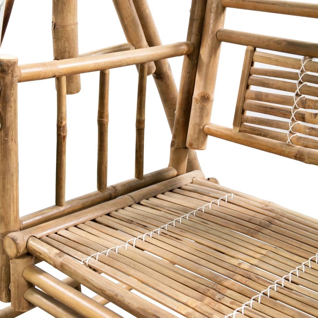 2 személyes bambusz hintaágy pálmalevelekkel és párnával 202 cm 