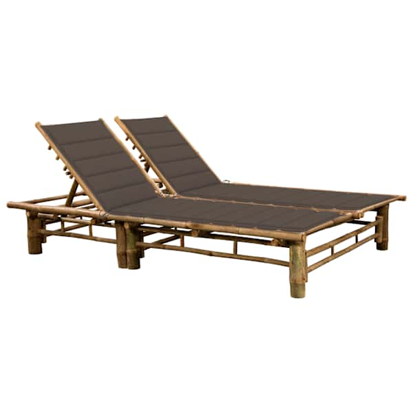 vidaXL kahekohaline p&auml;evitustool istmepatjadega, bambus