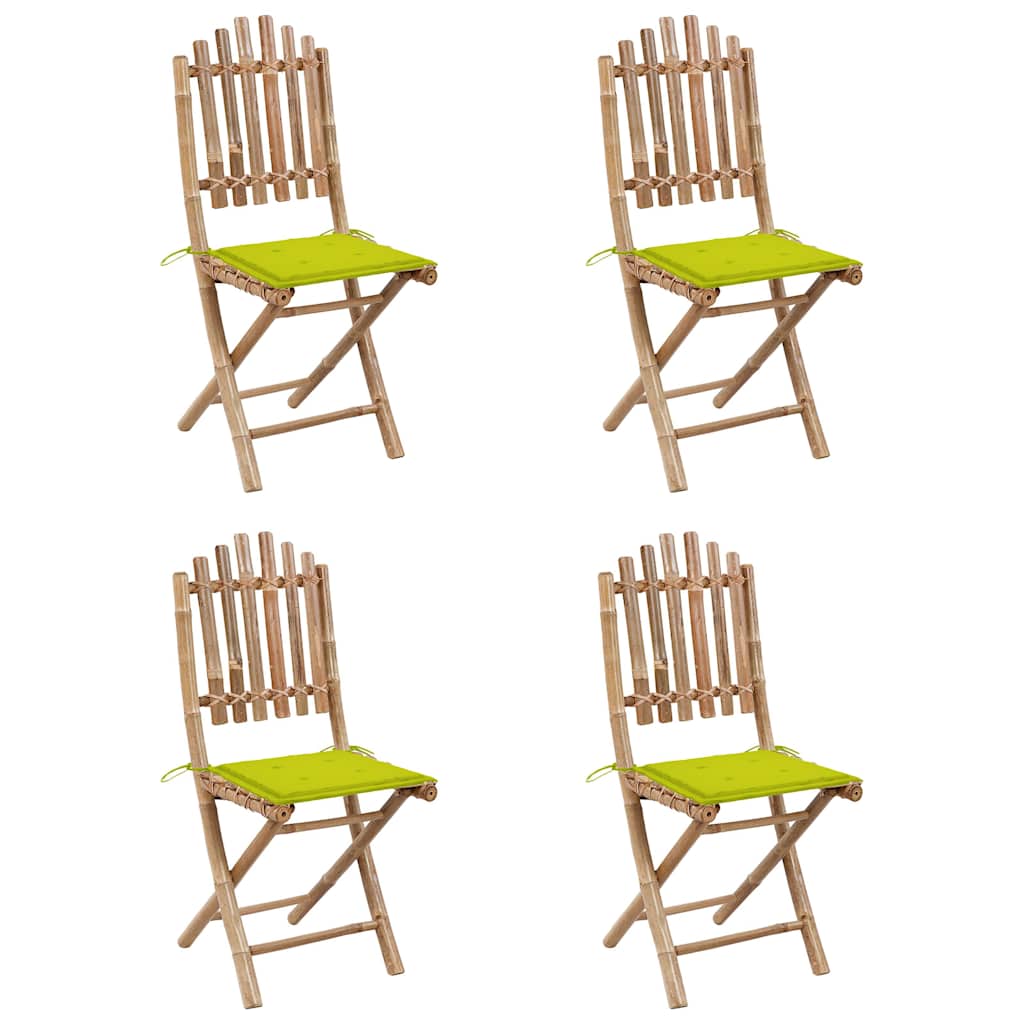 

vidaXL 5-delige Tuinset inklapbaar met kussens bamboe