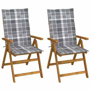 Vrtni stoli 2 kosa z blazinami trden akacijev les