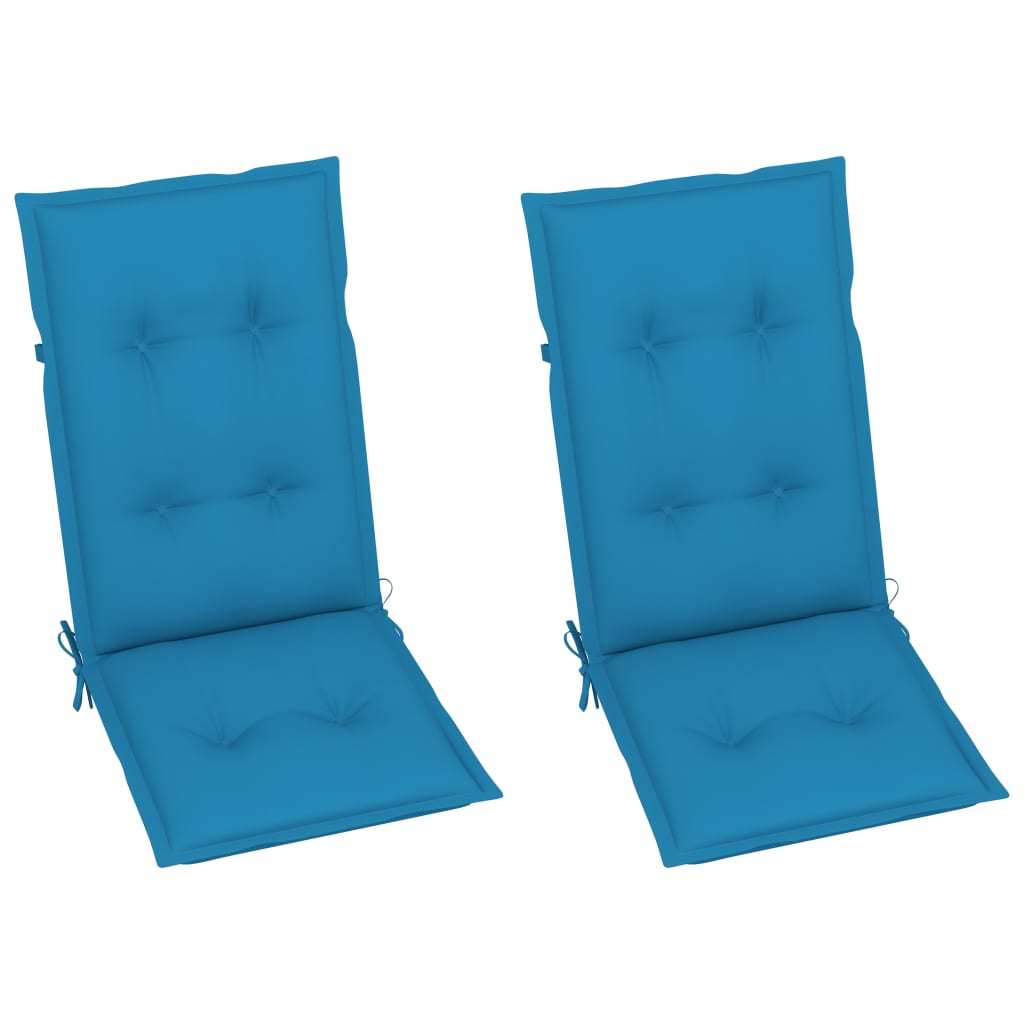 2 db dönthető tömör akácfa kerti szék párnával 