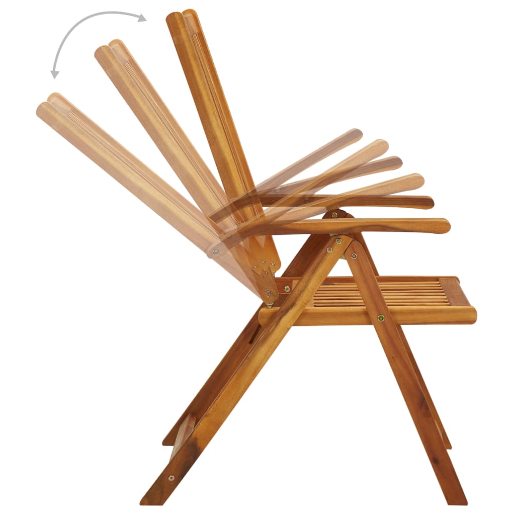 2 db dönthető tömör akácfa kerti szék párnával 