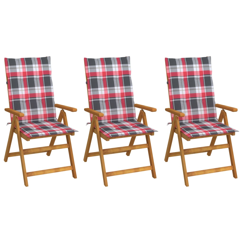 Sulankstomos sodo kėdės su pagalvėmis, 3vnt., akacijos masyvas | Stepinfit