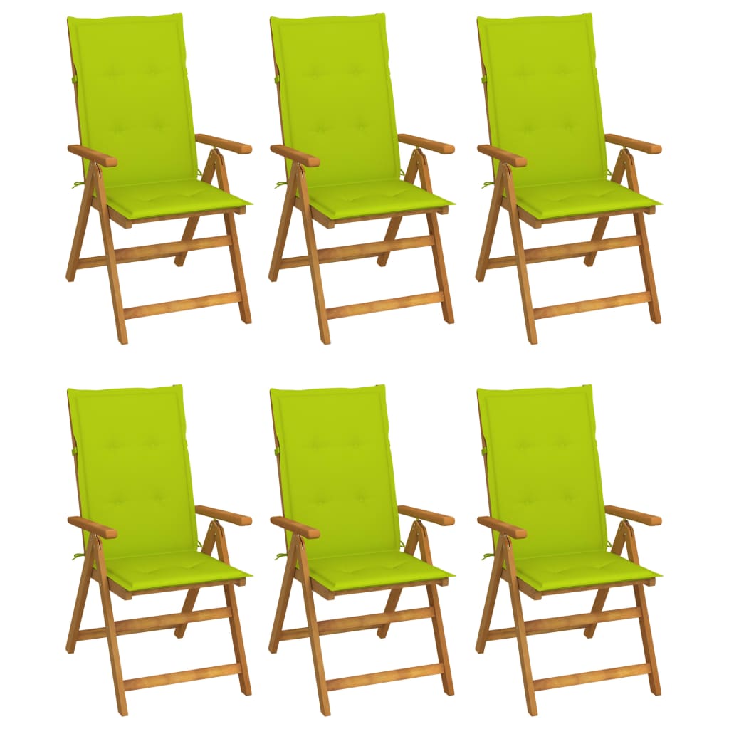 Skládací zahradní židle s poduškami 6 ks masivní akácie