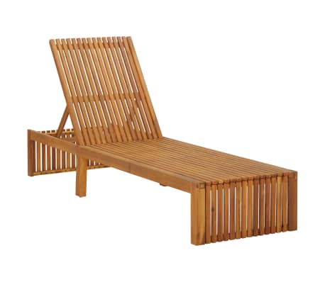 vidaXL Sun Lounger with Cushion Solid Wood Acacia