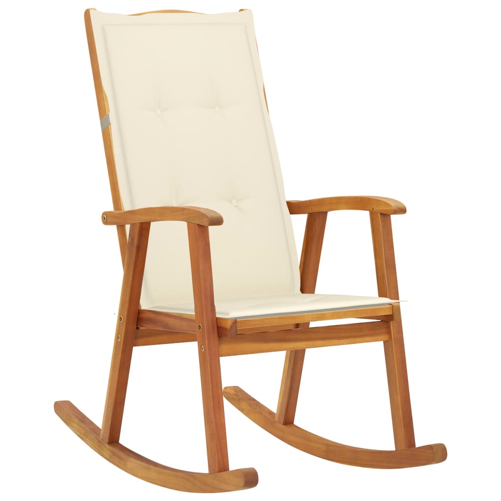 vidaXL 3064181 Rocking Chair with Cushions Solid Acacia Wood (311844+43181)