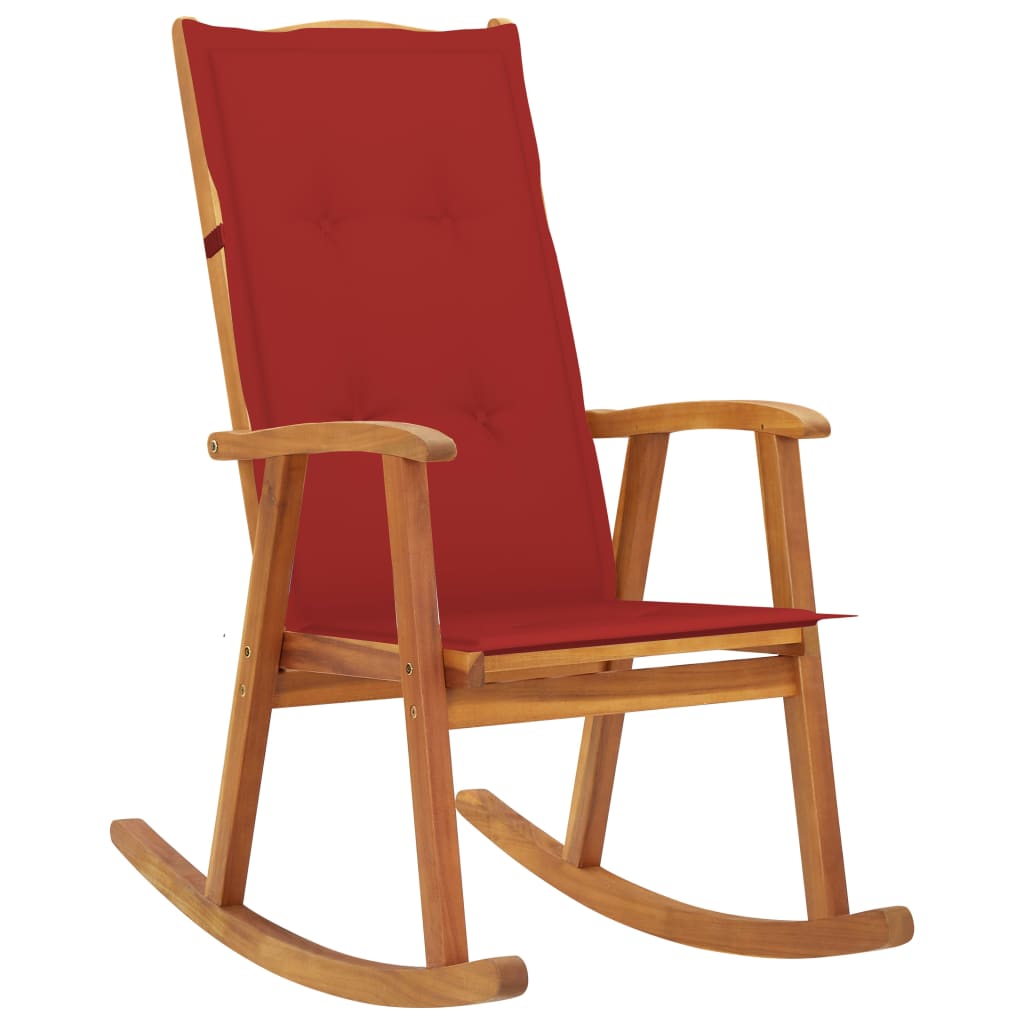 

vidaXL Rocking Chair with Cushions Solid Acacia Wood