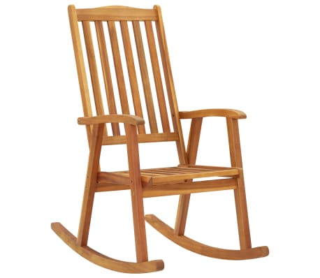 vidaXL Rocking Chair with Cushions Solid Acacia Wood