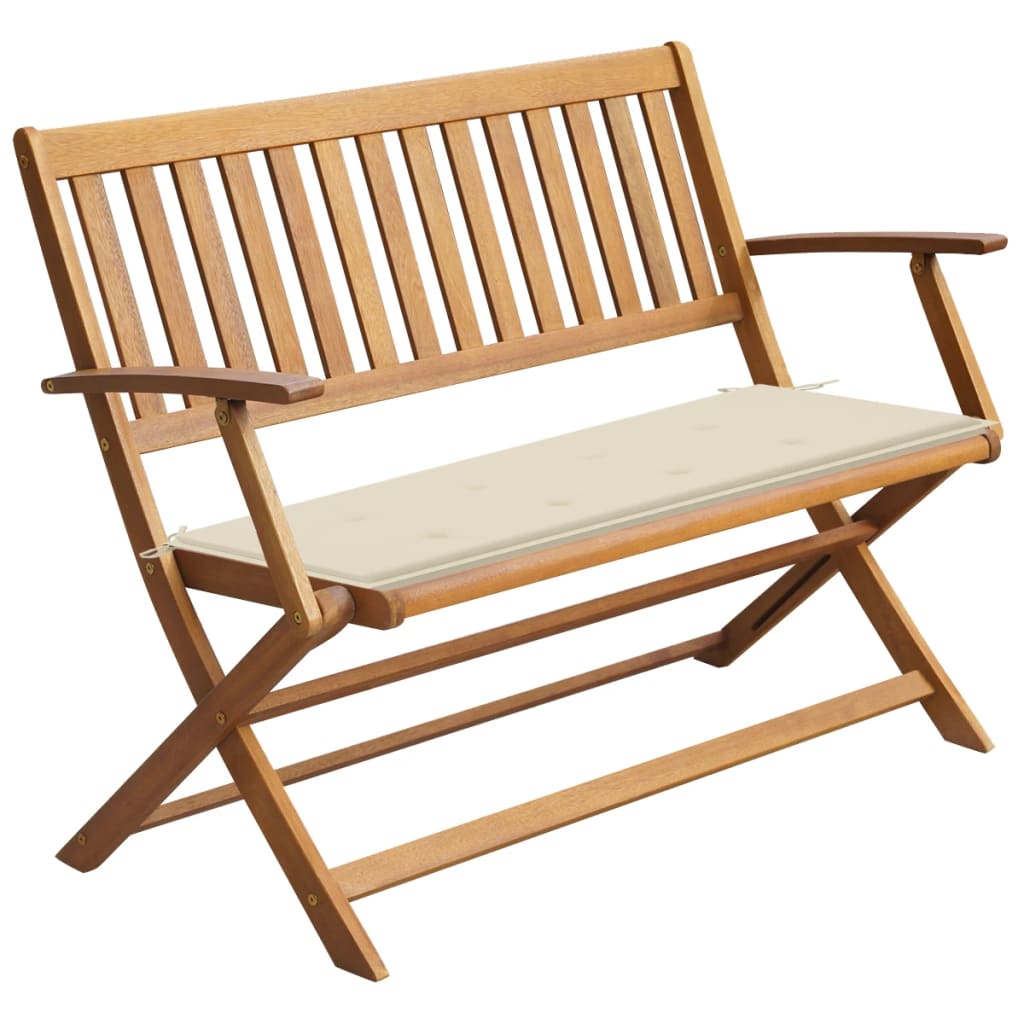 vidaXL Banc de jardin avec coussin 120 cm Bois d'acacia massif