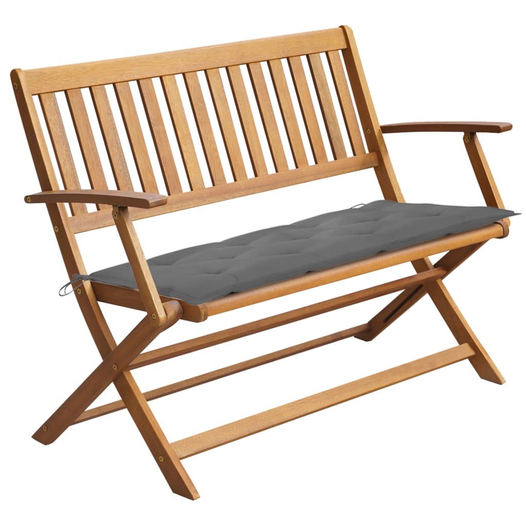 

vidaXL Patio Bench with Cushion 47.2" Solid Acacia Wood