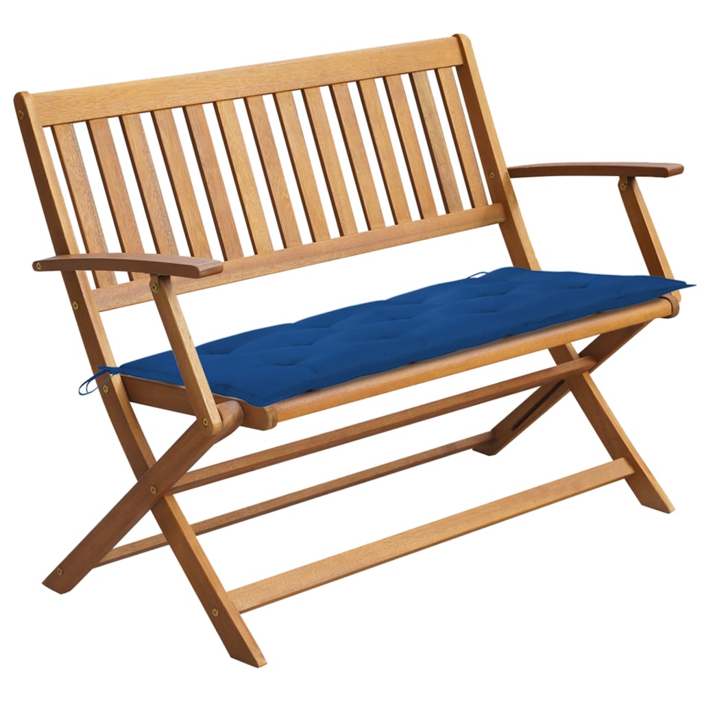 

vidaXL Patio Bench with Cushion 47.2'' Solid Acacia Wood