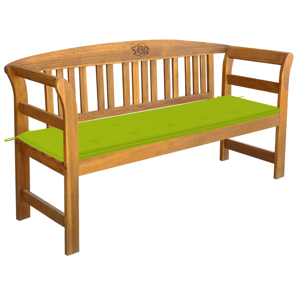 vidaXL Banc de jardin avec coussin 157 cm Bois d'acacia massif