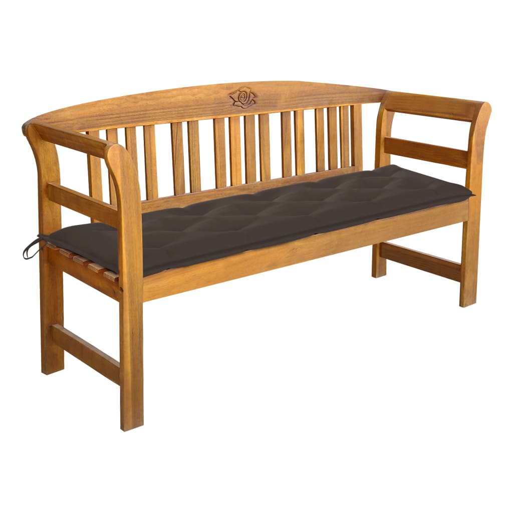 

vidaXL Patio Bench with Cushion 61.8" Solid Acacia Wood