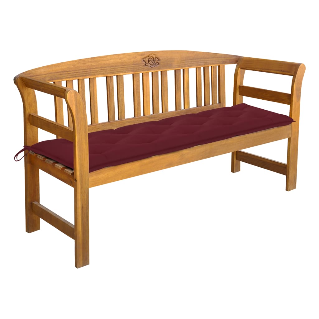 

vidaXL Patio Bench with Cushion 61.8" Solid Acacia Wood