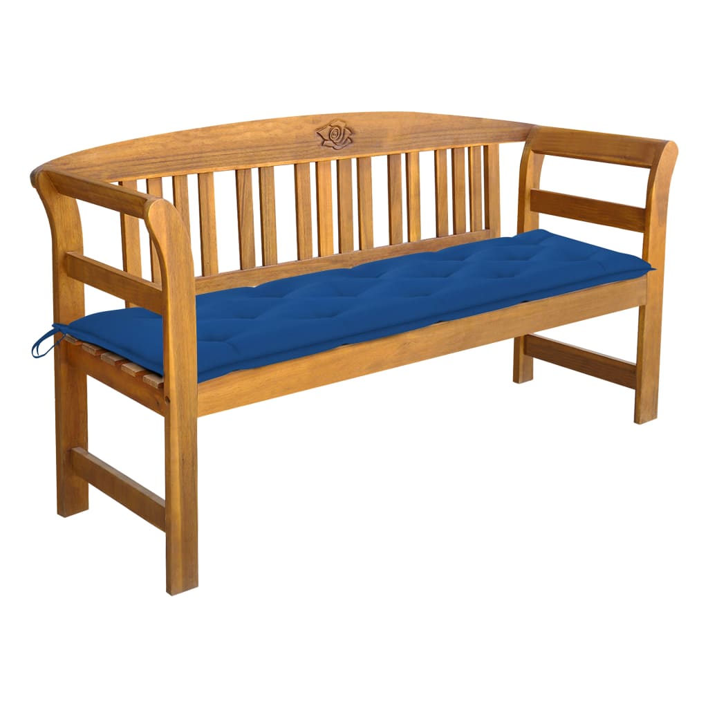 

vidaXL Patio Bench with Cushion 61.8" Solid Acacia Wood