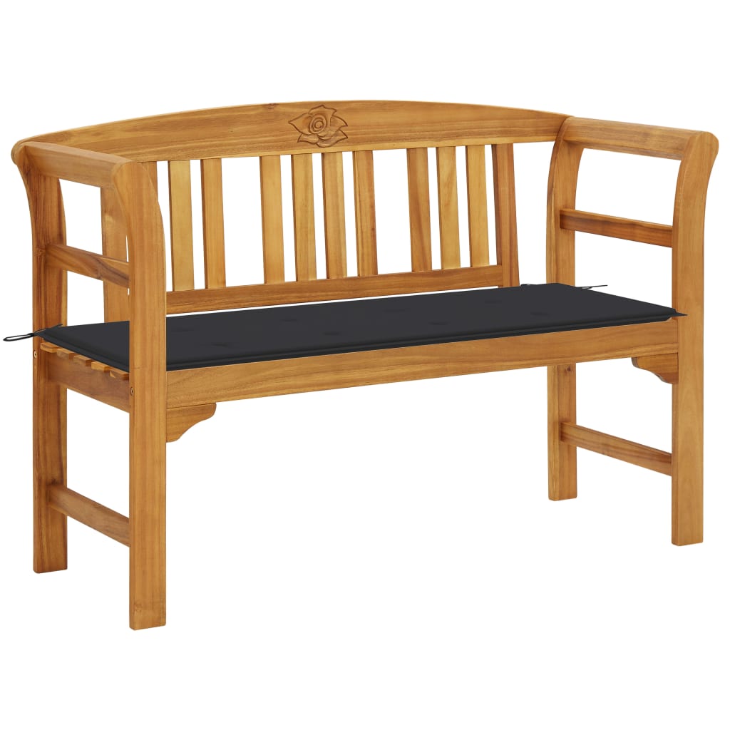 

vidaXL Patio Bench with Cushion 47.2" Solid Acacia Wood