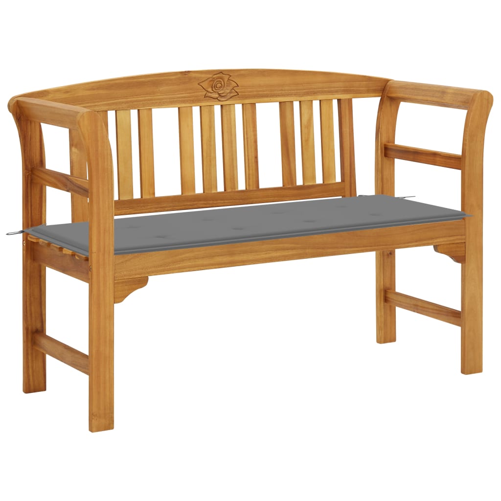 

vidaXL Patio Bench with Cushion 47.2" Solid Acacia Wood
