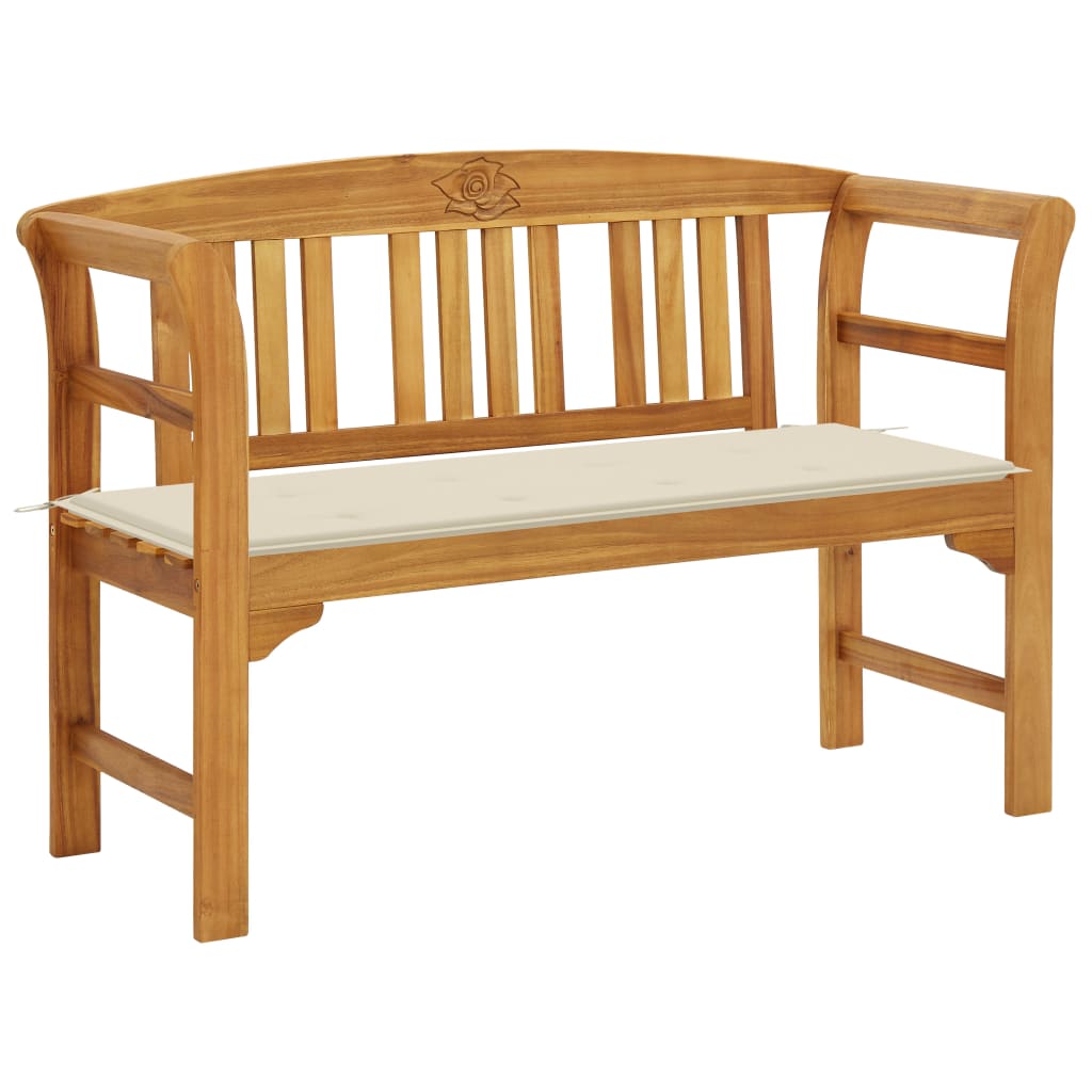 

vidaXL Patio Bench with Cushion 47.2" Solid Acacia Wood