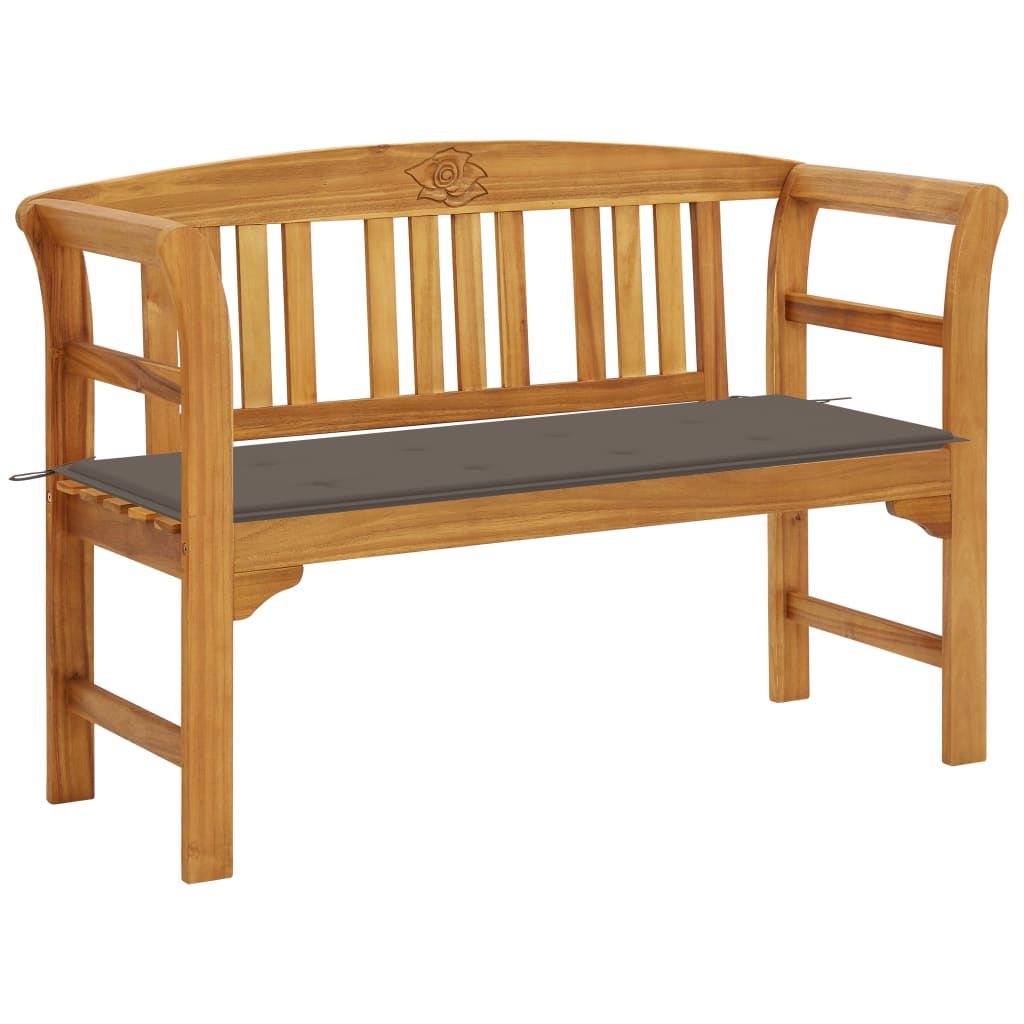 

vidaXL Patio Bench with Cushion 47.2" Solid Acacia Wood