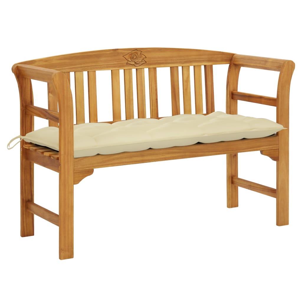 

vidaXL Patio Bench with Cushion 47.2" Solid Acacia Wood