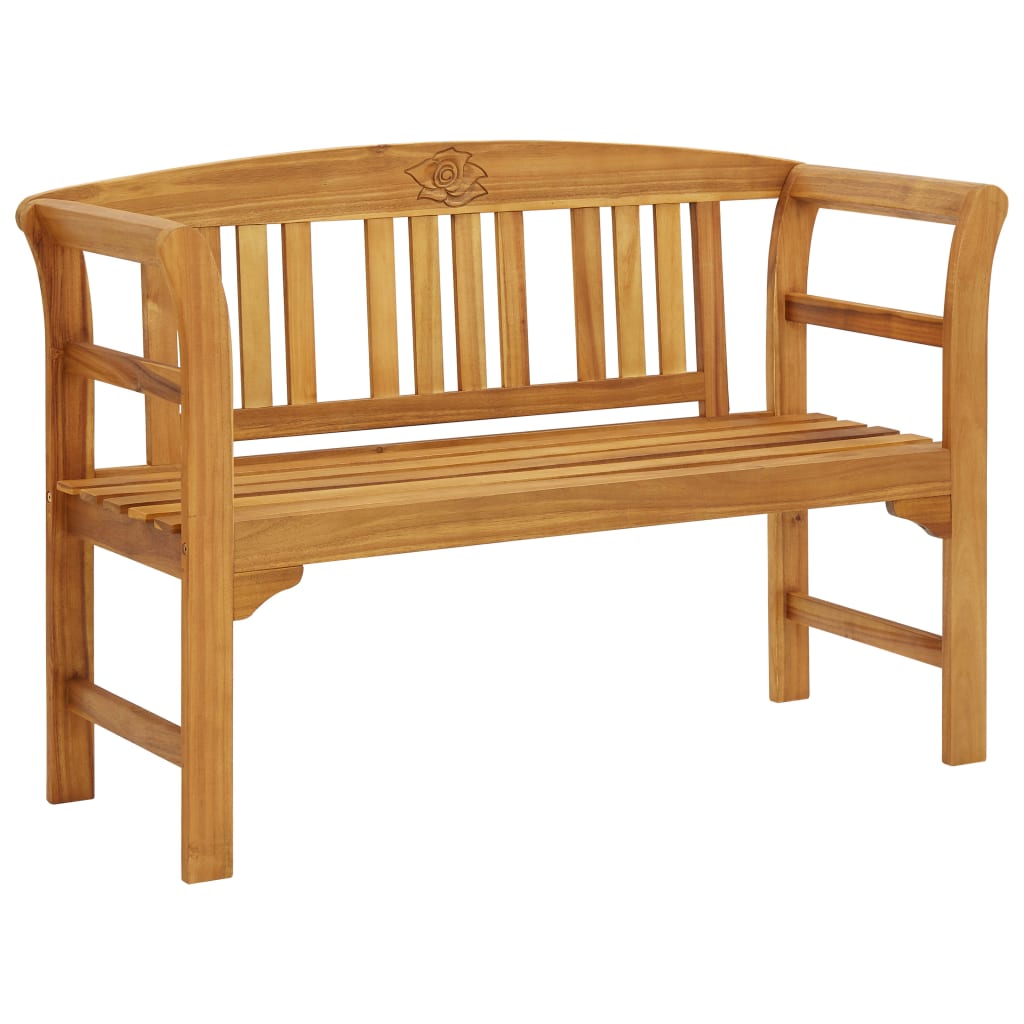 vidaXL Patio Bench with Cushion 47.2" Solid Acacia Wood