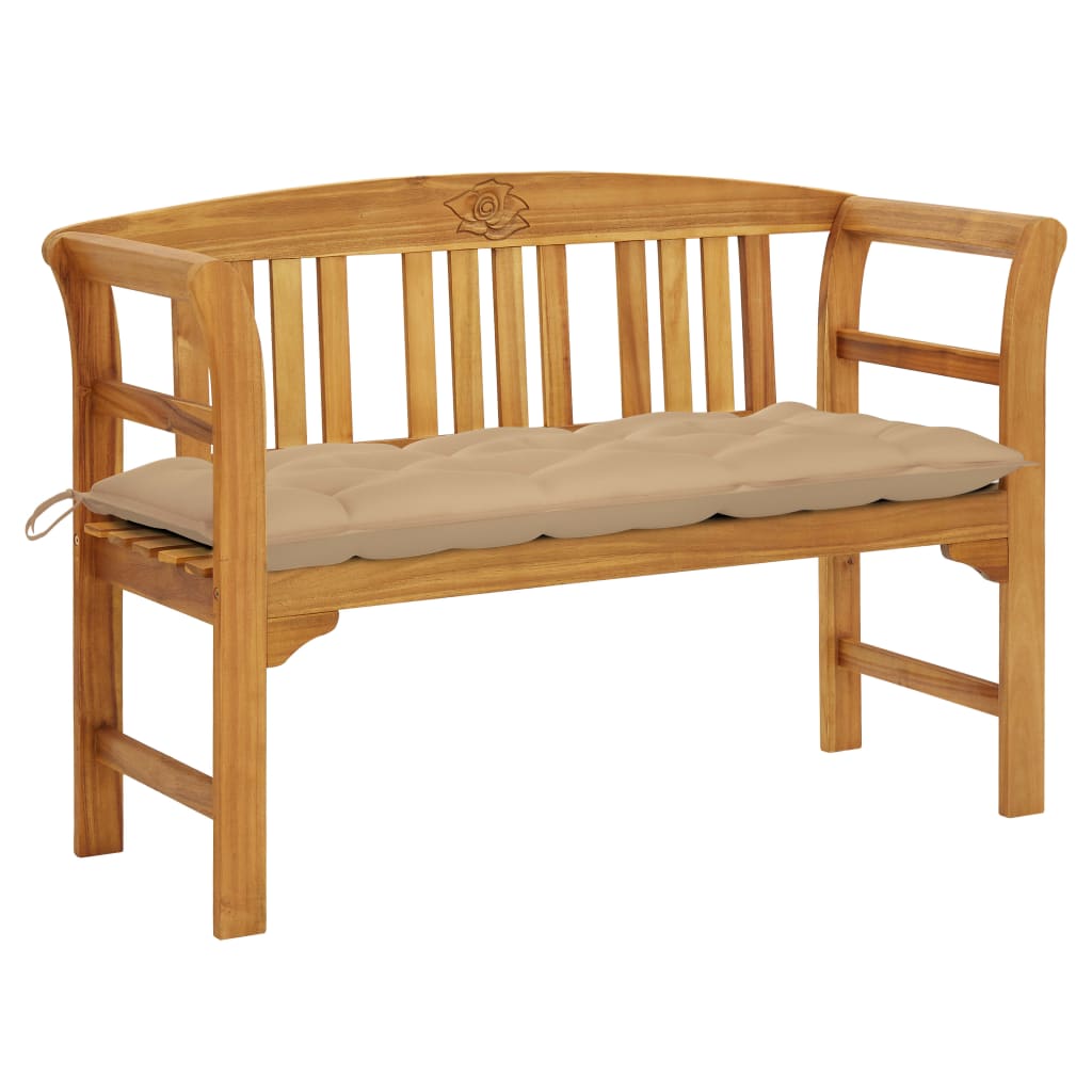 

vidaXL Patio Bench with Cushion 47.2" Solid Acacia Wood