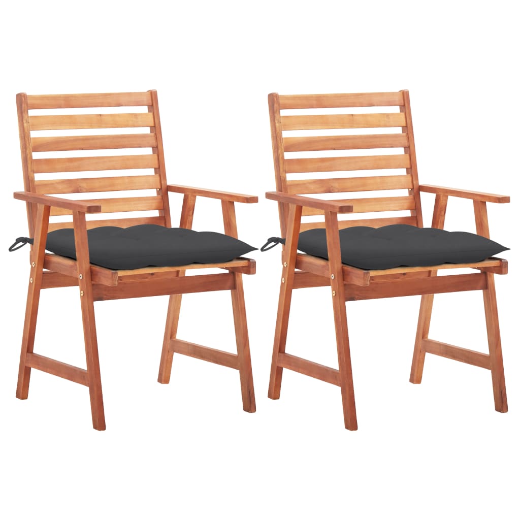 Garten-Essstühle 2 Stk. mit Kissen Massivholz Akazie Königsblau 3 1