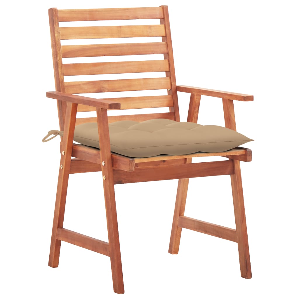 

vidaXL Tuinstoelen 3 st met kussens massief acaciahout