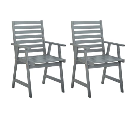 vidaXL Garten-Essst&uuml;hle mit Kissen 2 Stk. Massivholz Akazie