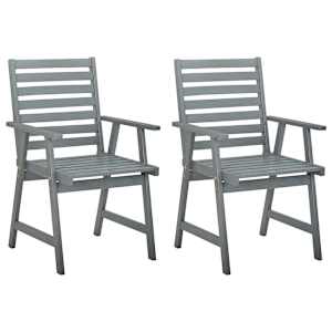 vidaXL Garten-Essst&uuml;hle mit Kissen 2 Stk. Massivholz Akazie