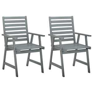 vidaXL Lauko valgomojo kėdės su pagalvėlėmis, 2vnt., akacijos masyvas