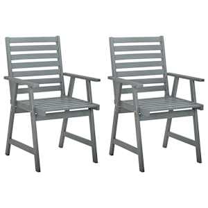 vidaXL Lauko valgomojo kėdės su pagalvėlėmis, 2vnt., akacijos masyvas