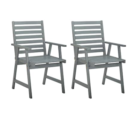 vidaXL Lauko valgomojo kėdės su pagalvėlėmis, 2vnt., akacijos masyvas