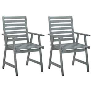 vidaXL Lauko valgomojo kėdės su pagalvėlėmis, 2vnt., akacijos masyvas