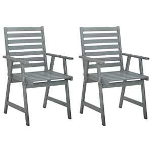 vidaXL Lauko valgomojo kėdės su pagalvėlėmis, 2vnt., akacijos masyvas