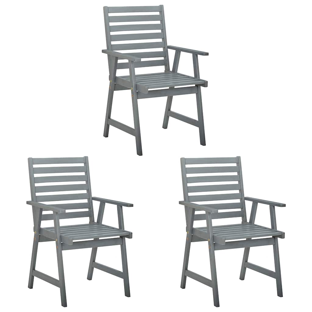 vidaXL Tuinstoelen 3 st met kussens massief acaciahout afbeelding
