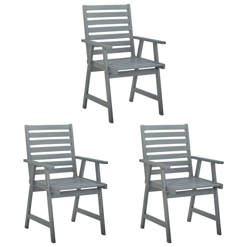 

vidaXL Tuinstoelen 3 st met kussens massief acaciahout