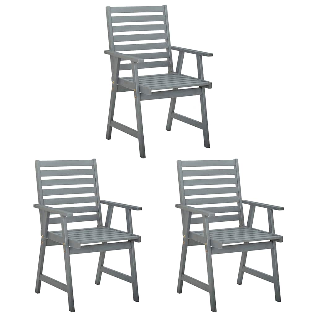 vidaXL Tuinstoelen 3 st met kussens massief acaciahout afbeelding