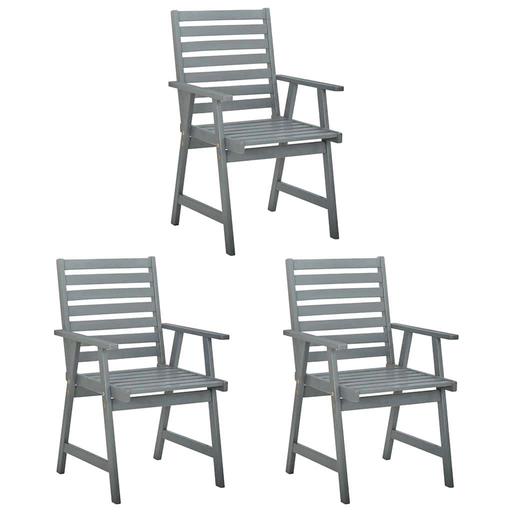vidaXL Tuinstoelen 3 st met kussens massief acaciahout afbeelding