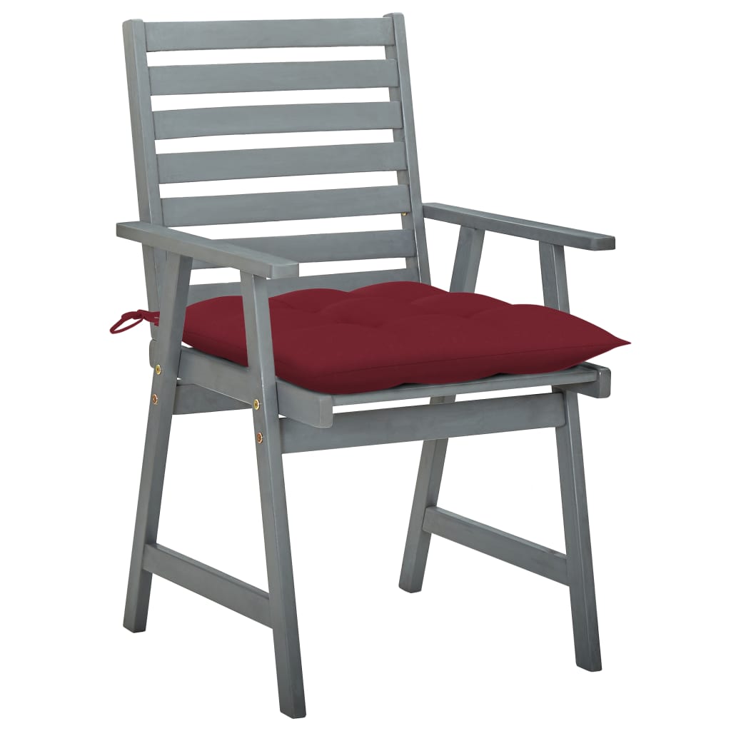 

vidaXL Tuinstoelen 3 st met kussens massief acaciahout
