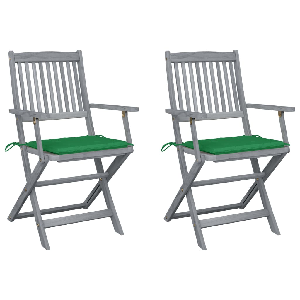 Klappbare Gartenstühle 2 Stk. mit Sitzkissen Massivholz Akazie kaufen