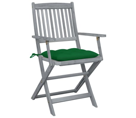 vidaXL Chaises pliables d'ext&eacute;rieur lot de 2 et coussins Bois d'acacia