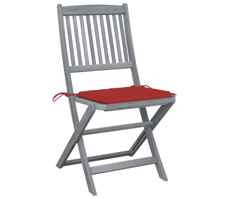 vidaXL Cadeiras exterior dobráveis c/ almofadões 2 pcs acácia maciça