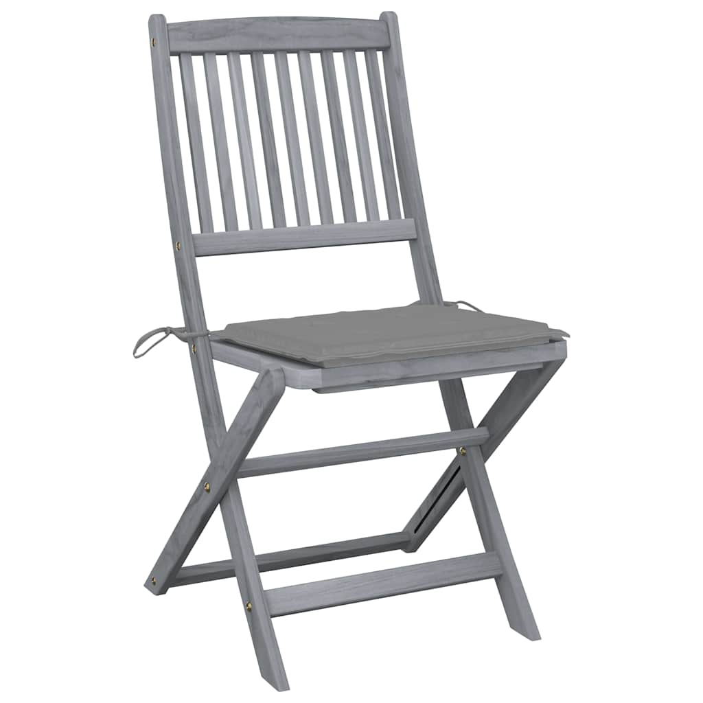 vidaXL Tuinstoelen 4 st inklapbaar met kussens massief acaciahout afbeelding