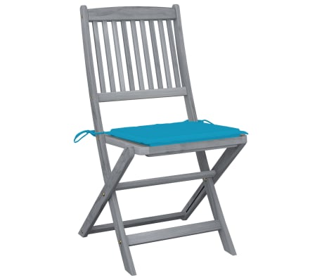 vidaXL Klappbare Gartenst&uuml;hle 4 Stk. mit Kissen Massivholz Akazie