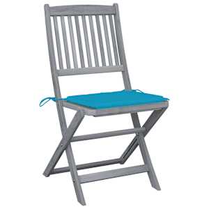 vidaXL Klappbare Gartenst&uuml;hle 4 Stk. mit Kissen Massivholz Akazie