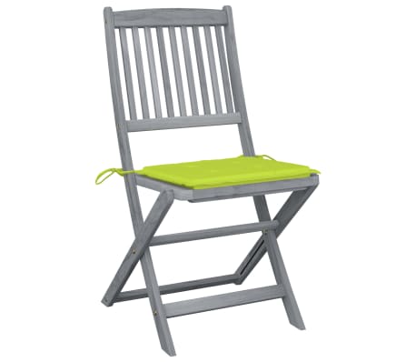vidaXL Chaises pliables d'ext&eacute;rieur lot de 4 et coussins Bois d'acacia