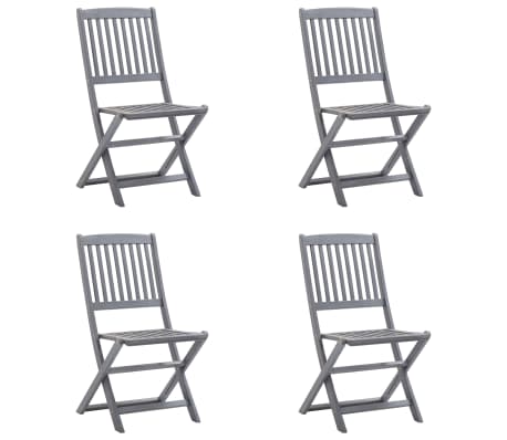 vidaXL Sklopive vrtne stolice s jastucima 4 kom masivno bagremovo drvo