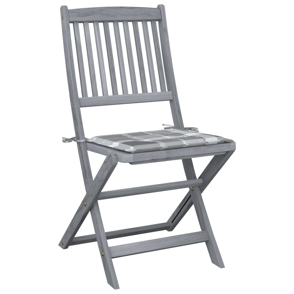 Thumbnail - vidaXL Klappbare Gartenstühle 4 Stk. mit Kissen Massivholz Akazie