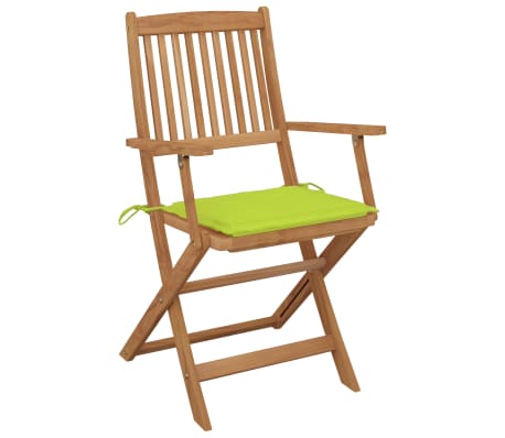 vidaXL Tuinstoelen 2 st inklapbaar met kussens massief acaciahout